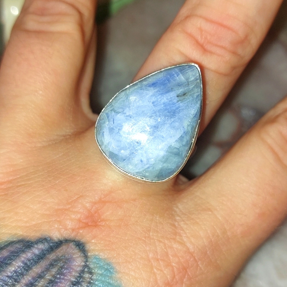 Kyanite Teardrop Ring Size 9.25